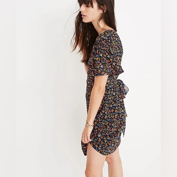 Madewell Cross-Front Mini Dress in Garden Party - Picture 2 of 11